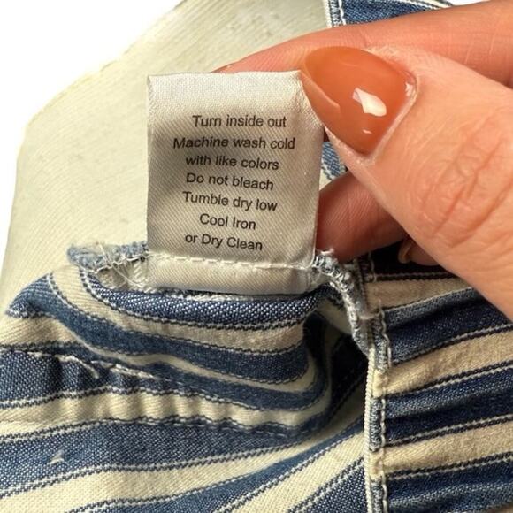 Show Me Your Mumu Womens Berkeley Bell Bottoms Striped Raw Hem Blue Size XS - Picture 11 of 14